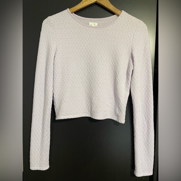aerie Tops - Aerie Lavender Long Sleeve Textured Top